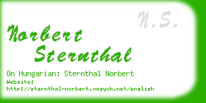 norbert sternthal business card